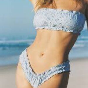 NWT Juillet Chloe Ash Eyelet Swimsuit bottom Size Small